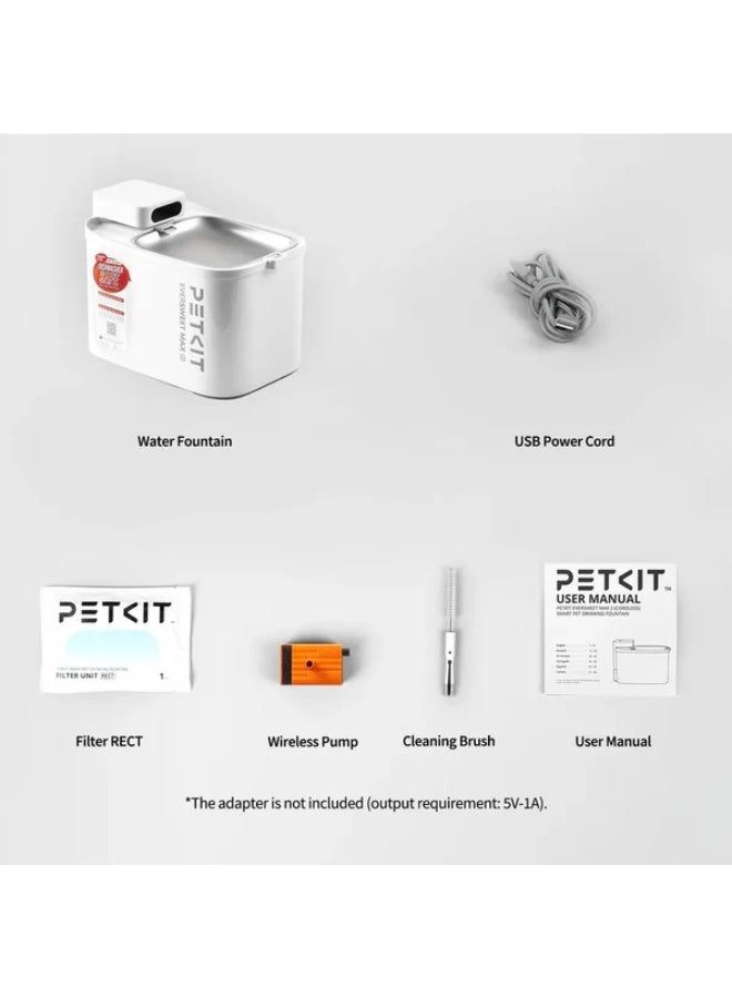 PETKIT Eversweet Max 2.0 "CORDLESS" Automatic Pet Water Fountain - UVC Pump - 3L - Image 3